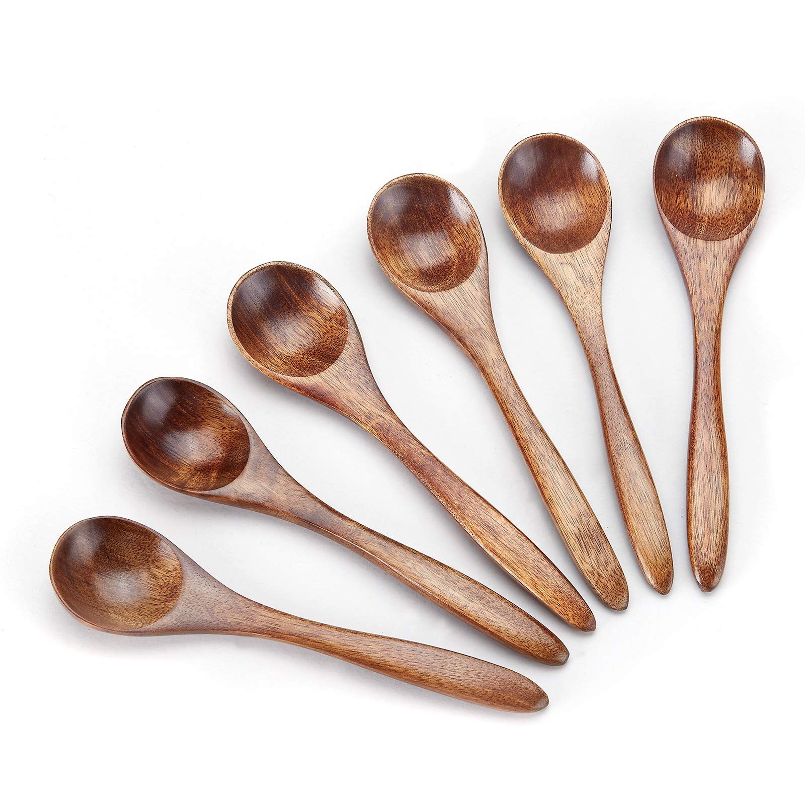 Sevensun Small Wooden Teaspoon, 6pcs Serving Utensils For Wood