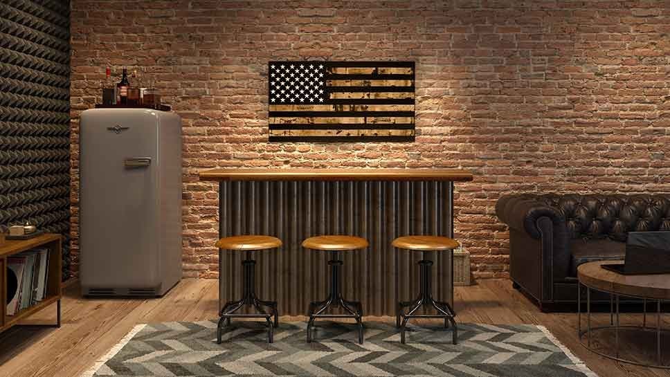 NEW Safe 1791 Whiskey Barrel American Flag Lift Up Storage W/ Magnetic Keycard