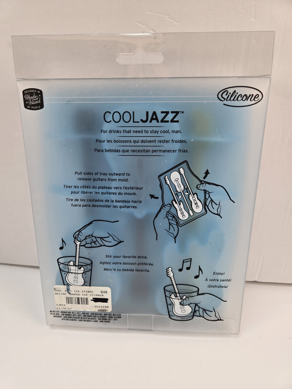 NIB Cool Jazz Ice Stirrers 3 Guitar Freeze Stir Chill Silicone by Fred Music