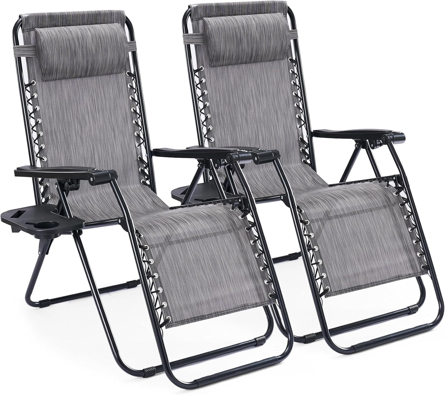 Zero Gravity Chairs, Set of 2 Portable Recliner Beach Camping Patio Outdoor Fold