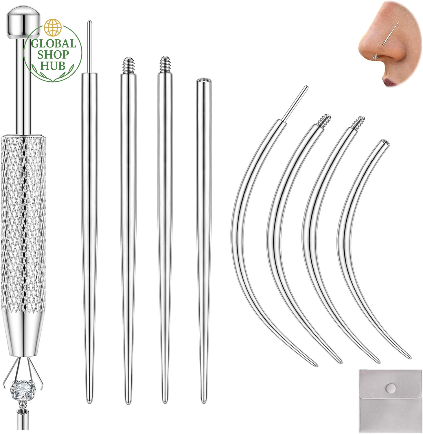 Piercing Taper Insertion Tool Piercing Ball Grabber Tool Kit 14G 16G 18G 20G Bod