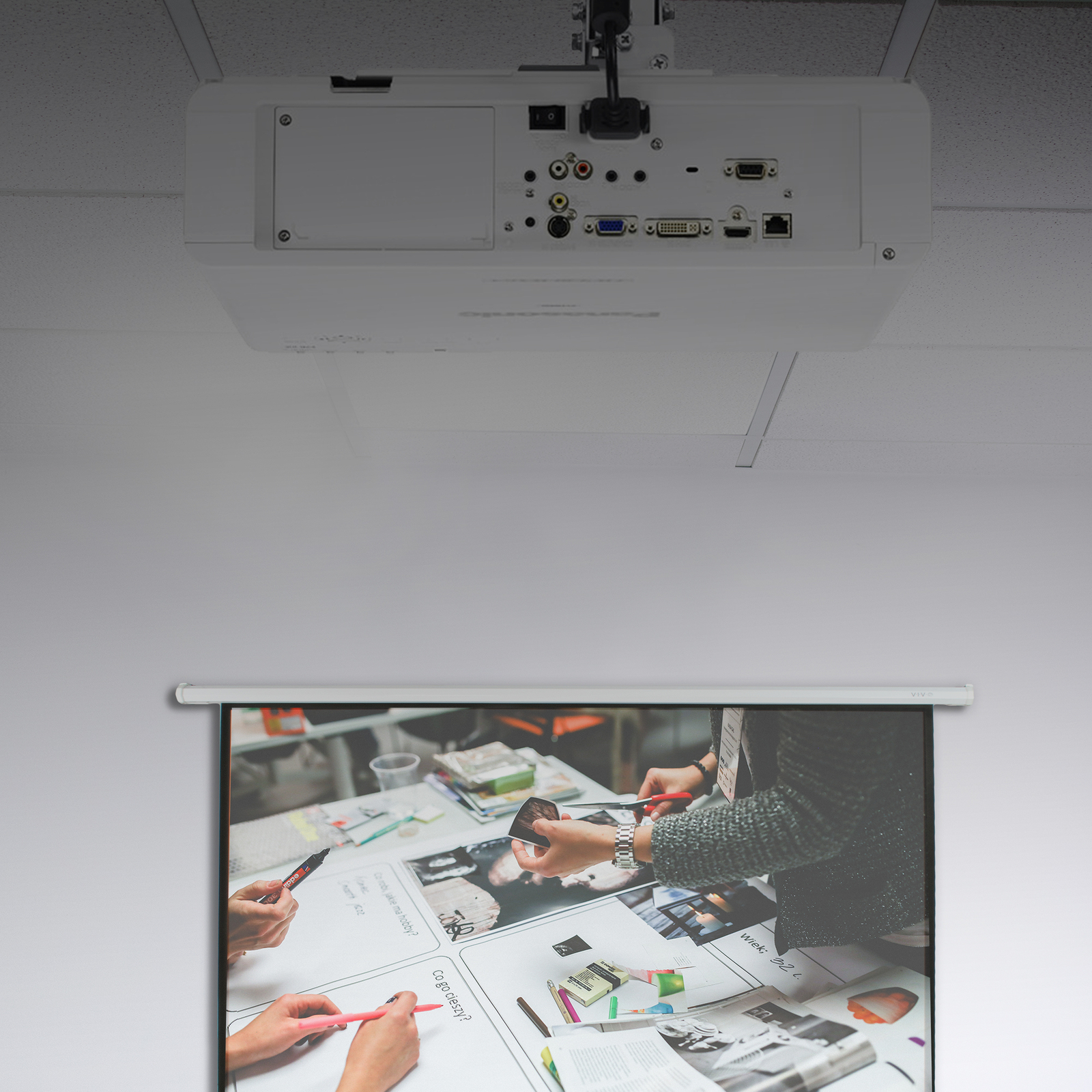 VIVO Universal White Adjustable 2x2 ft Drop Ceiling Projector Mount