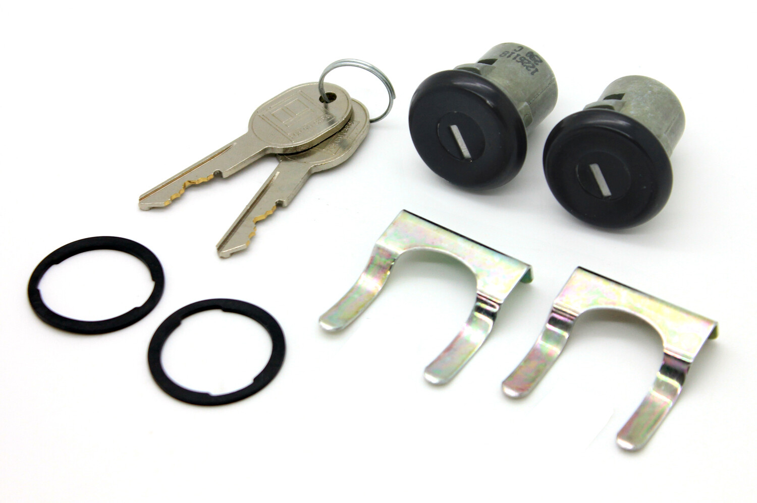 NEW LatchWell Black Door Lock Cylinder Set w/Keys / FITS 73-87 CHEVY SQUARE BODY