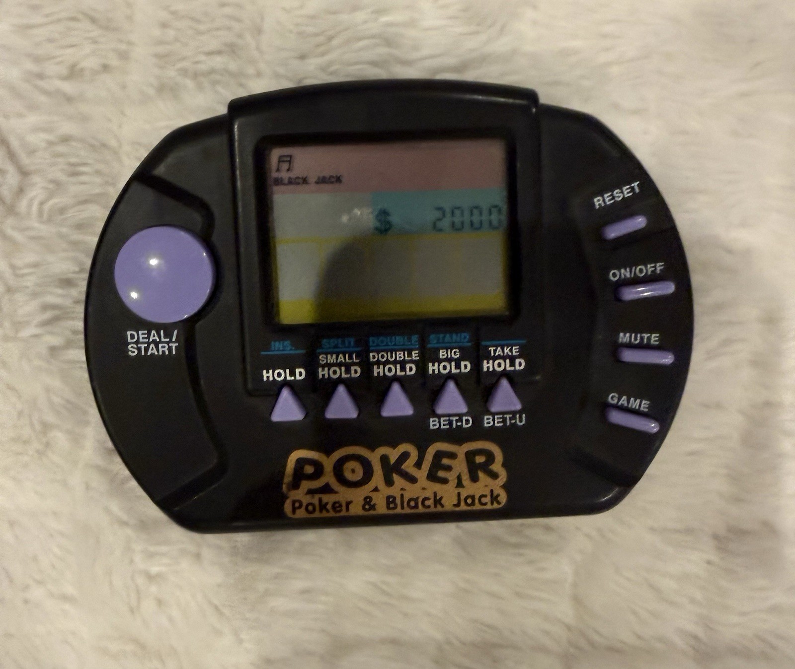 Poker & Black Jack Handheld Electronic Game, Poker Character Family, 17+ - Black