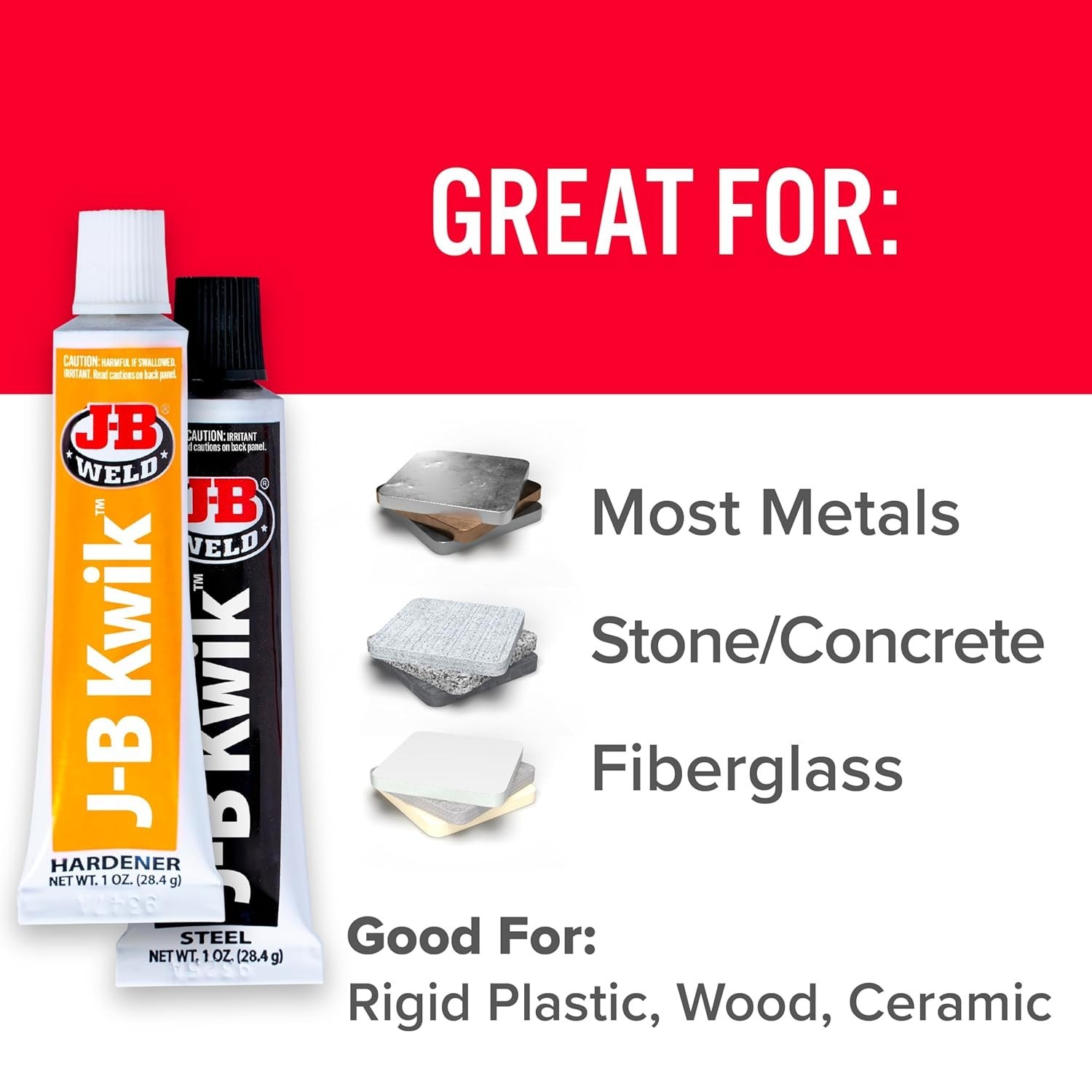 KwikWeld Quick Setting 2oz Epoxy - Paintable, Waterproof for Home & Auto Repair