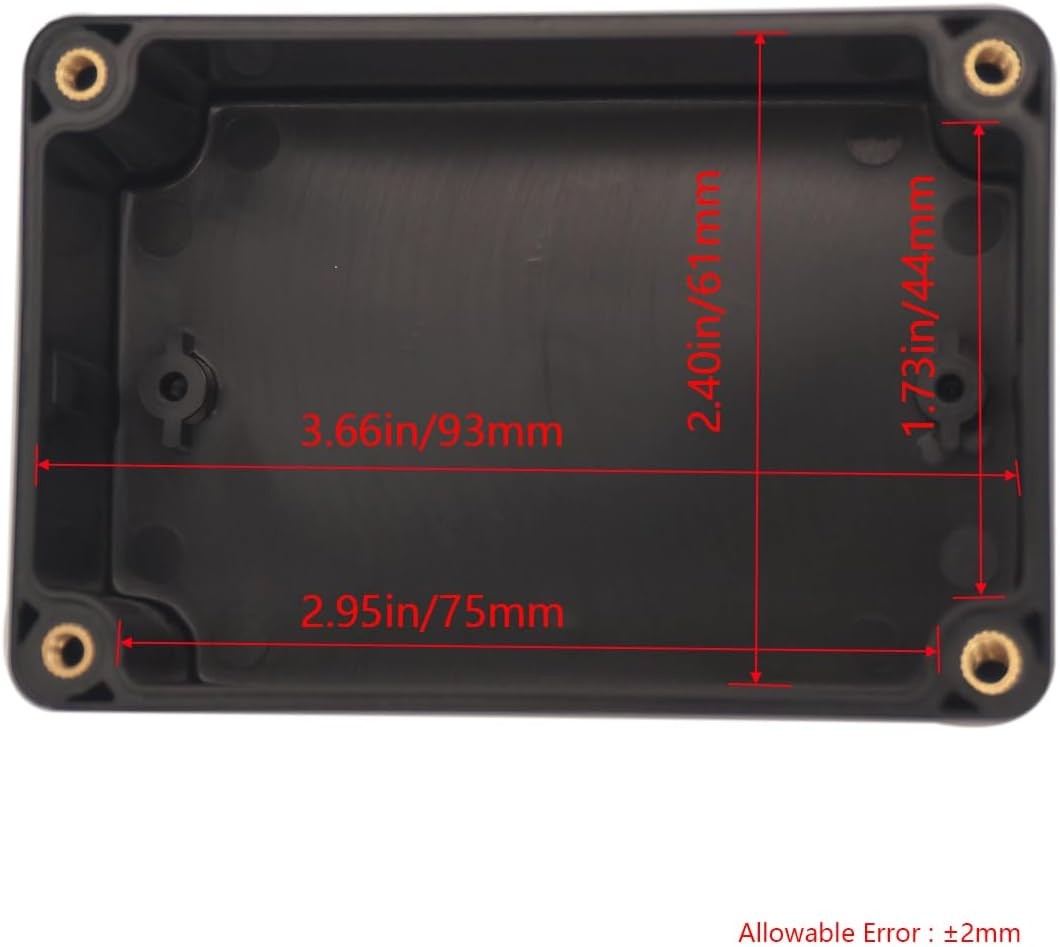 2 Pack Project Box Waterproof Plastic Junction 3.94x2.68x1.97(2Pcs), Black