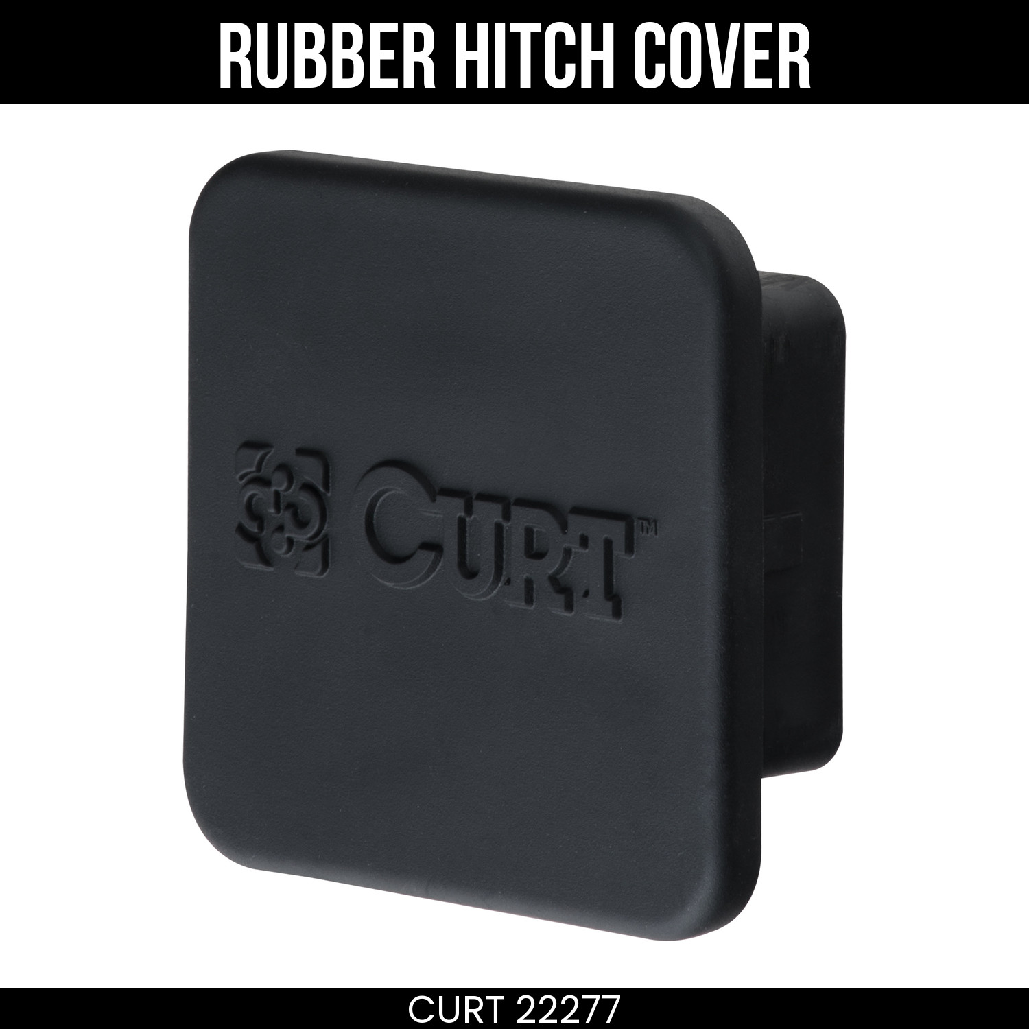CURT Rubber Trailer Hitch Cover Fits 2-1/2 Inch Receiver 22277