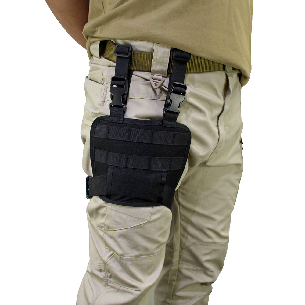 Tactical Molle Drop Leg Gun Holster Platform Magazine Pouch Thigh Plate Carrier