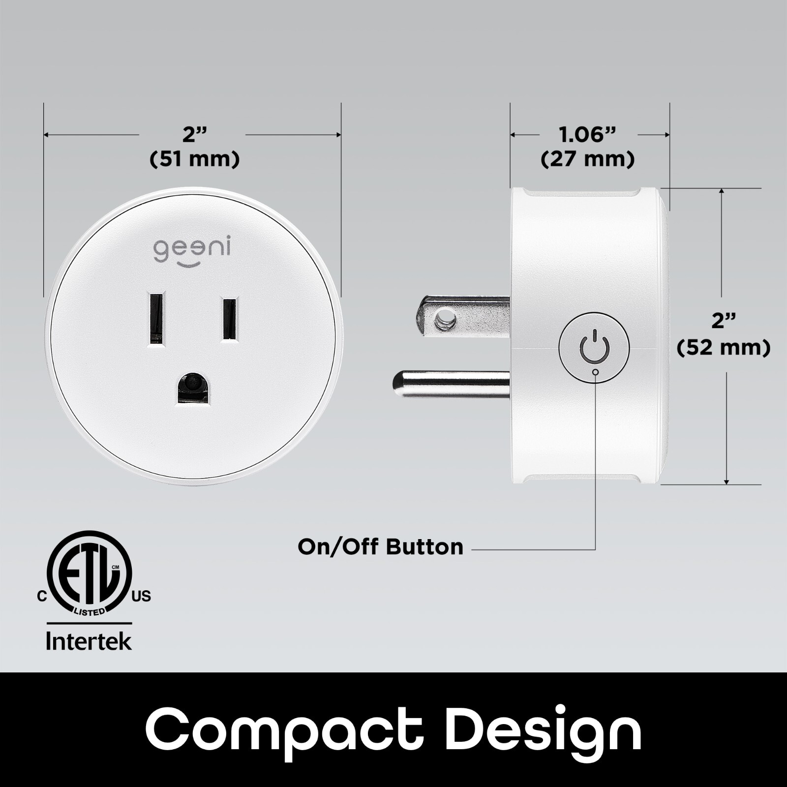 Geeni DOT Smart Wi-Fi Outlet Plug with Voice Control (2 Pack)