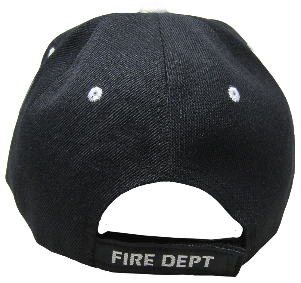 Fire Department Dept FIRE FIGHTER Scripture Black Embroidered Cap Hat