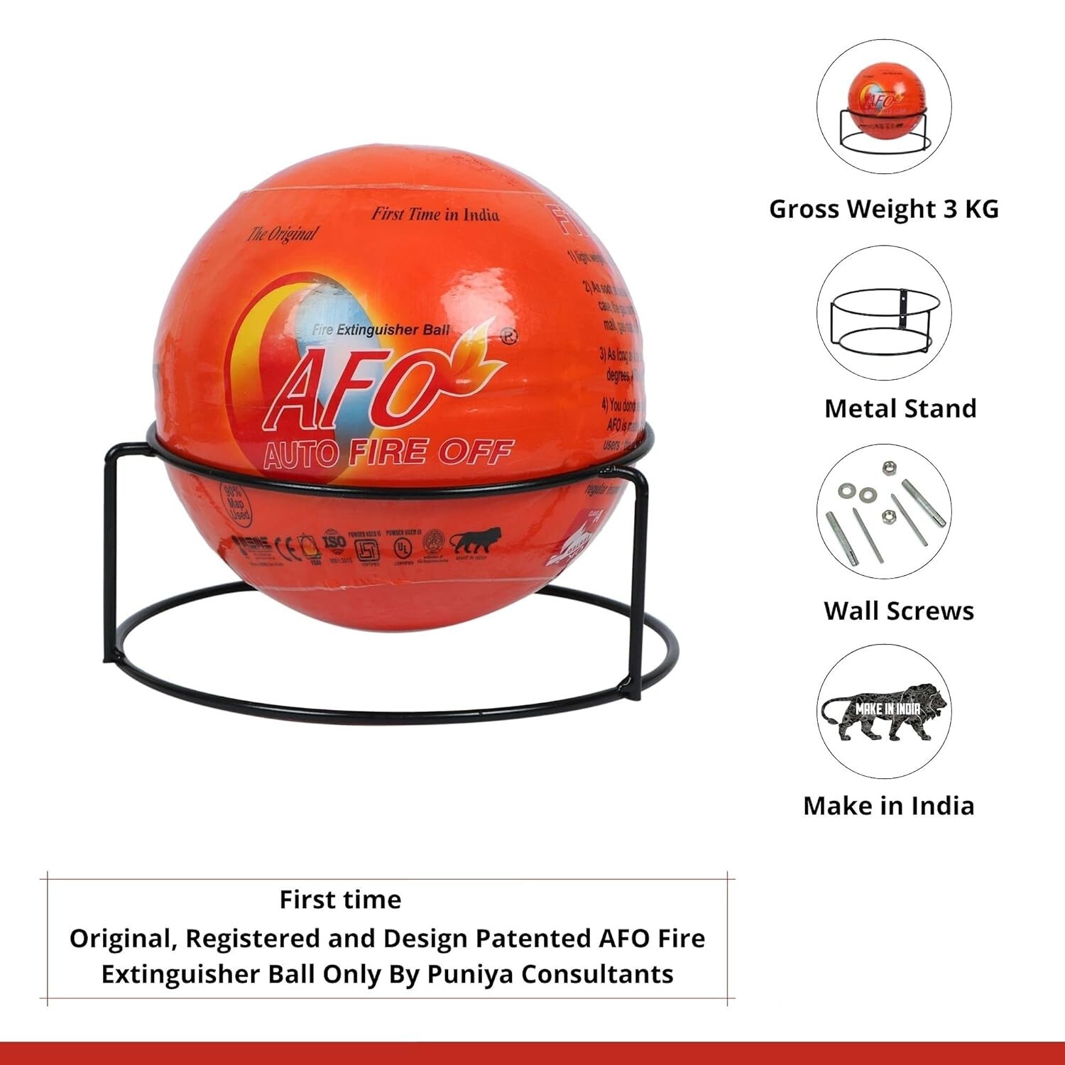 3 KG Fire Extinguisher Ball Pack of 1 Suitable for Home & Office