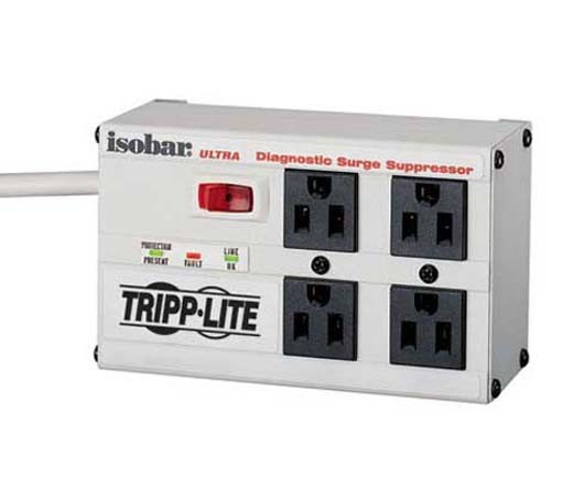 TRIPP LITE Isobar 4 Outlet 120V Surge Suppressor - Recept: 4 x NEMA 5-15R, 3330J