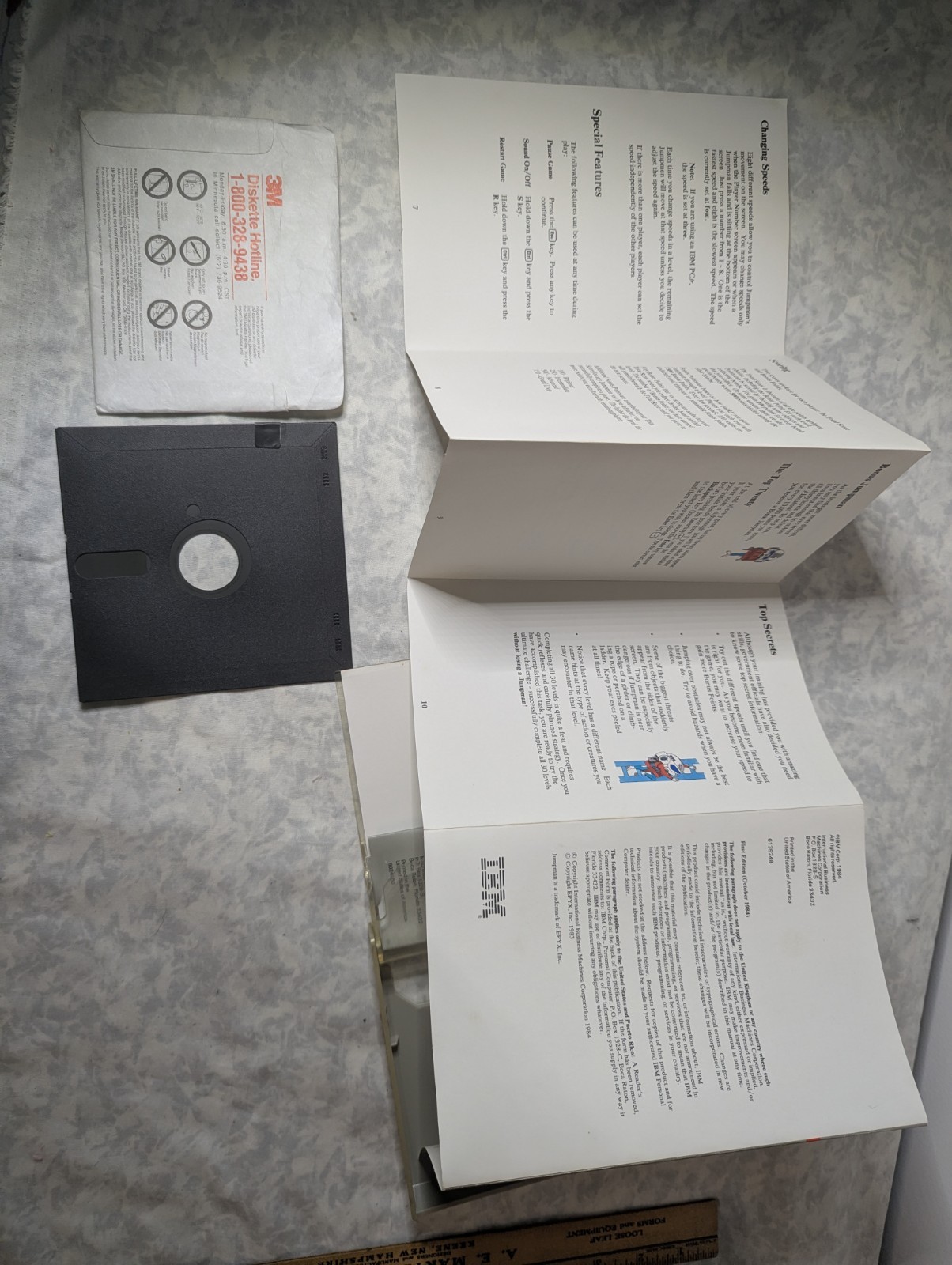 IBM Game Jumpman Vintage Case Manual Floppy Disk