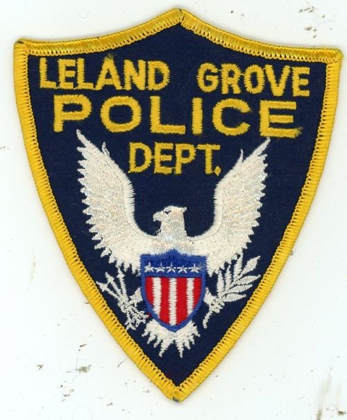 ILLINOIS IL LELAND GROVE POLICE NICE OLD VINTAGE SHOULDER PATCH SHERIFF