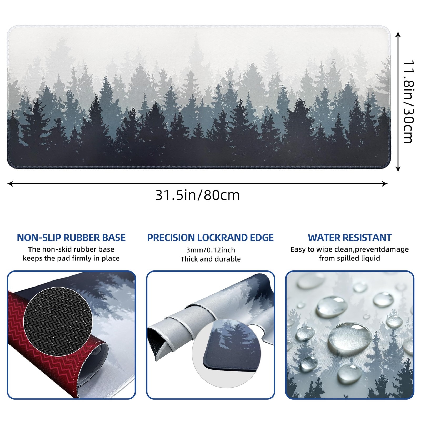 Galdas Mouse Pad For Gaming,Forest Background Pattern XXL XL Large Mouse Mat ...