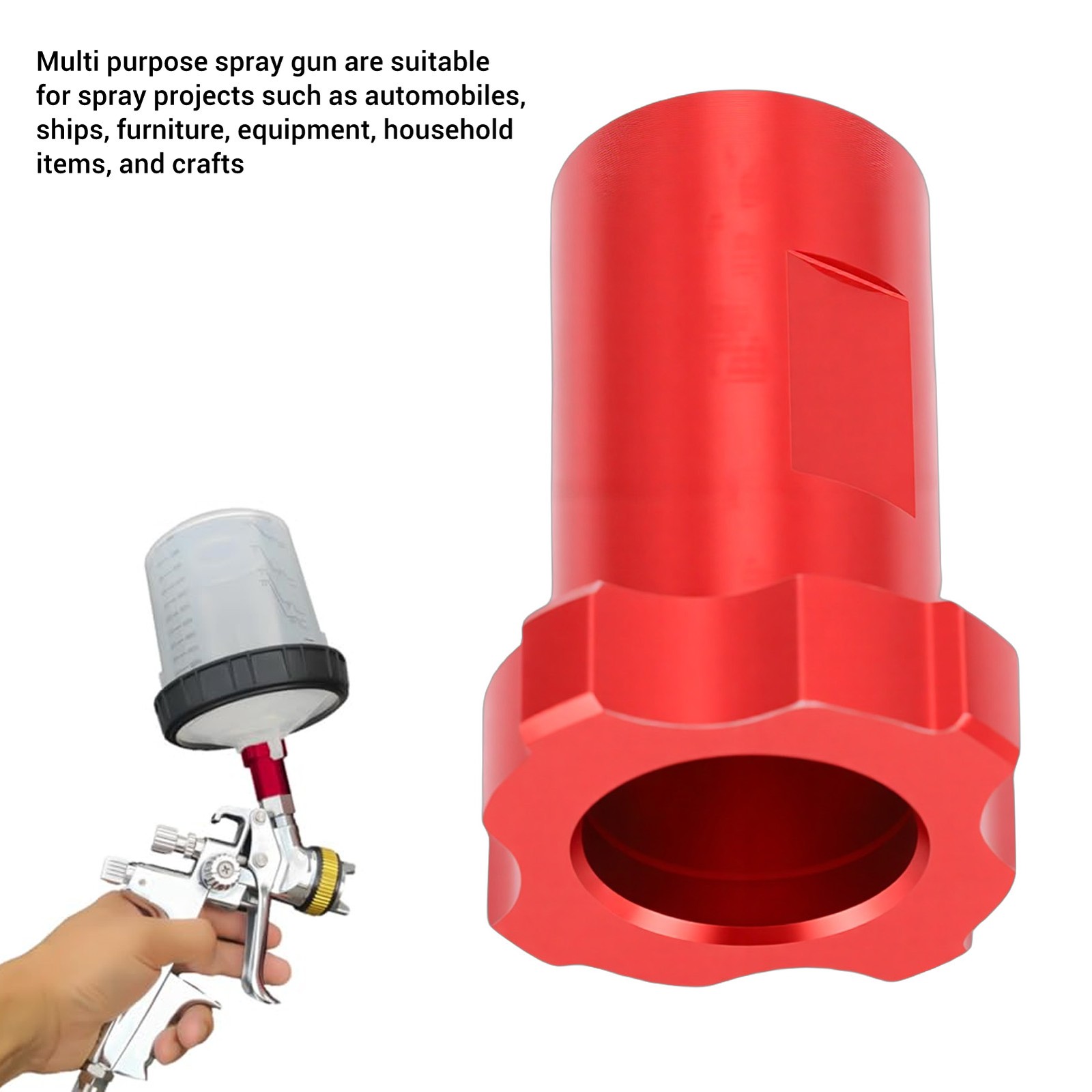 2-Pack Red Spray Cup Adapter Internal Thread M16*1.5mm