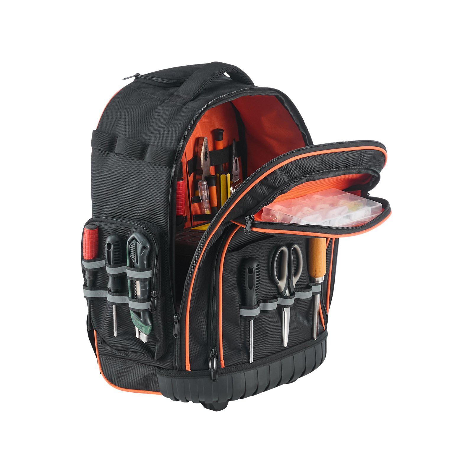 Rolling Tool Backpack, 110 Lbs Load Capacity, 45 Pockets Heavy Duty Roller Tool