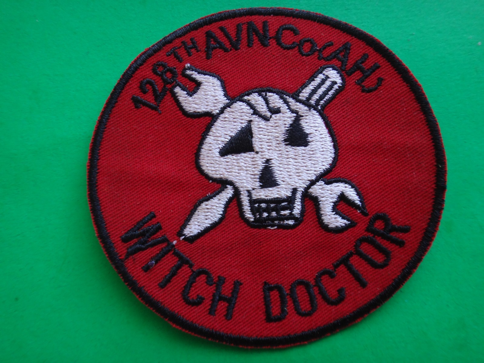 US 128th Aviation Co. (Assault Helicopter) WITCH DOCTOR Patch From Vietnam War