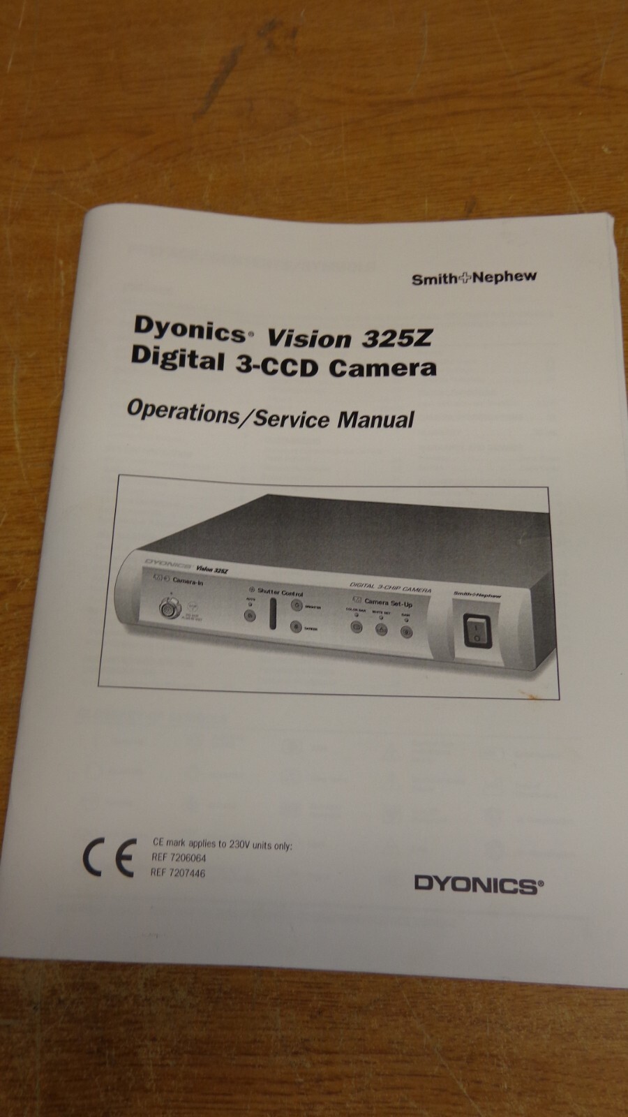 Dyonics Vision 325z Digital 3-CCD Camera Operations/Service Manual Smith+Nephew