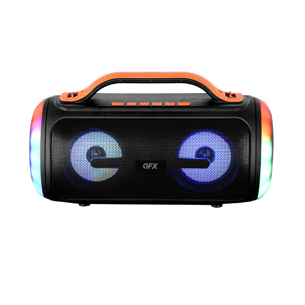 QFX BT-330 Dual 3" Rechargeable Bluetooth Boombox +TWS +AUX/USB/TF +LED Lights