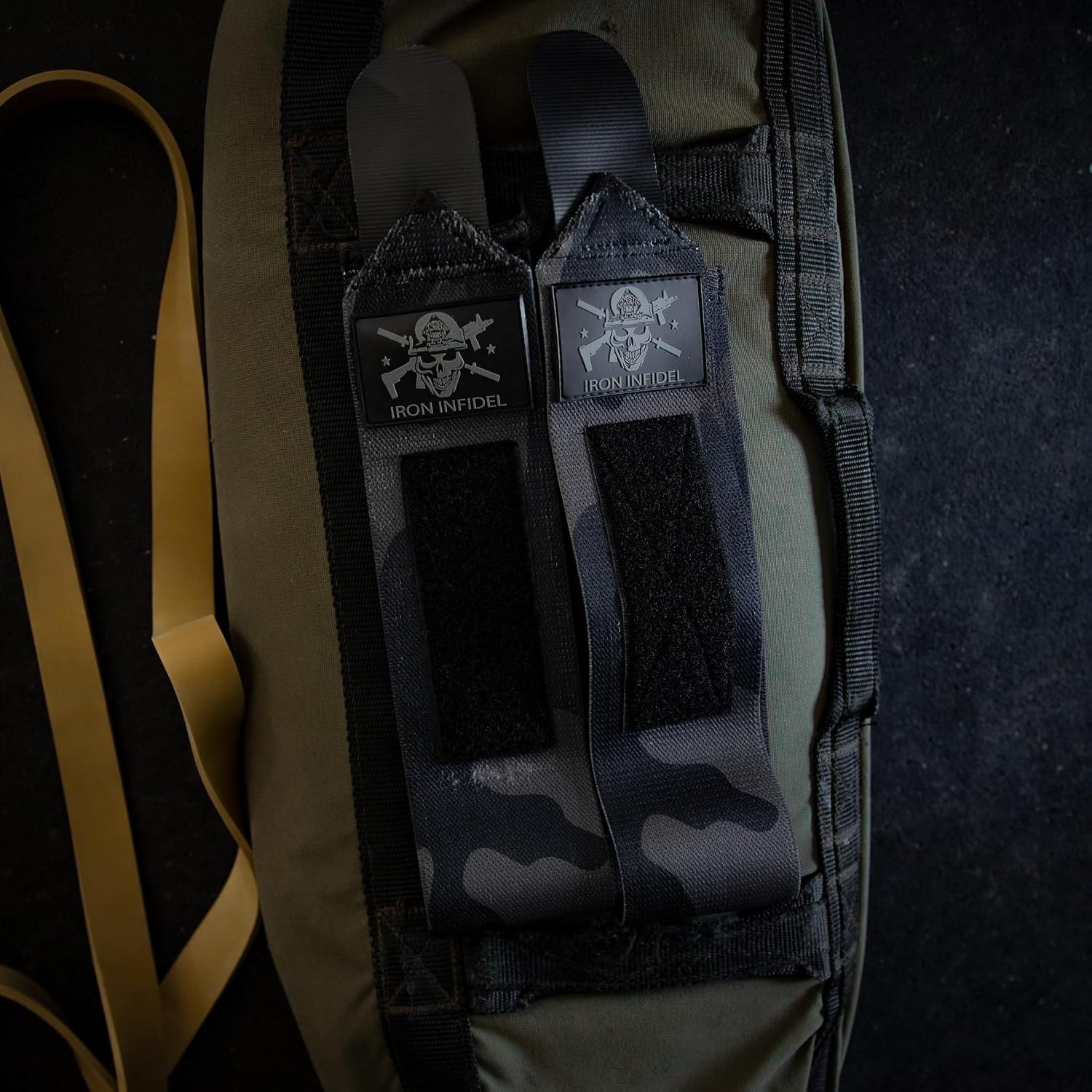 Durable Black Camo Wrist Wraps - Adjustable Support for Weightlifting & CrossFit