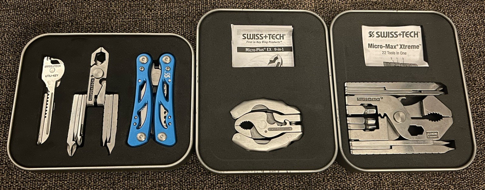 Swiss tech 5 tool set lot with tins
