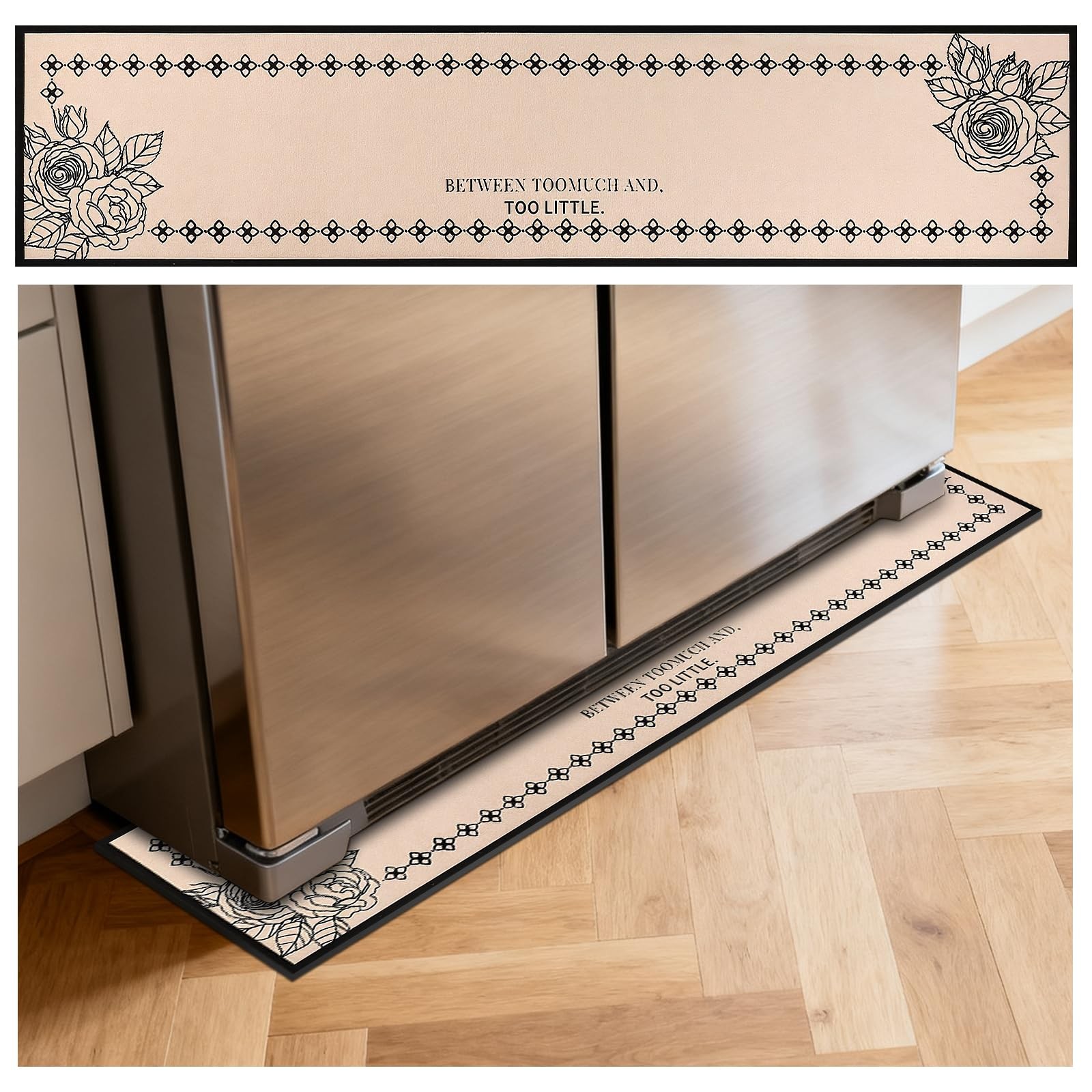 Fridge Mat - 9.1" x 38.6"Refrigerator Mats with Water Absorbent, Leak-Proof R