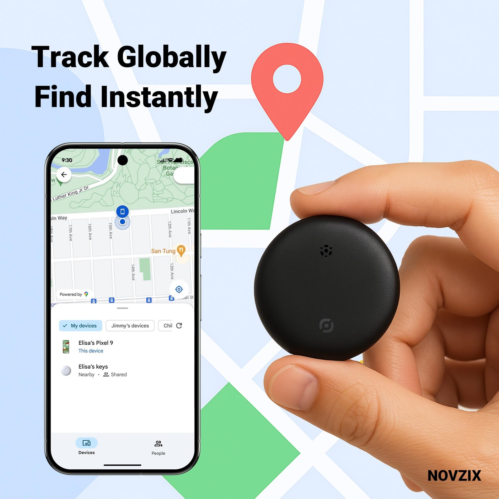 Android Compatible Air Tag - Tracker Tags for Phones, Supports Black