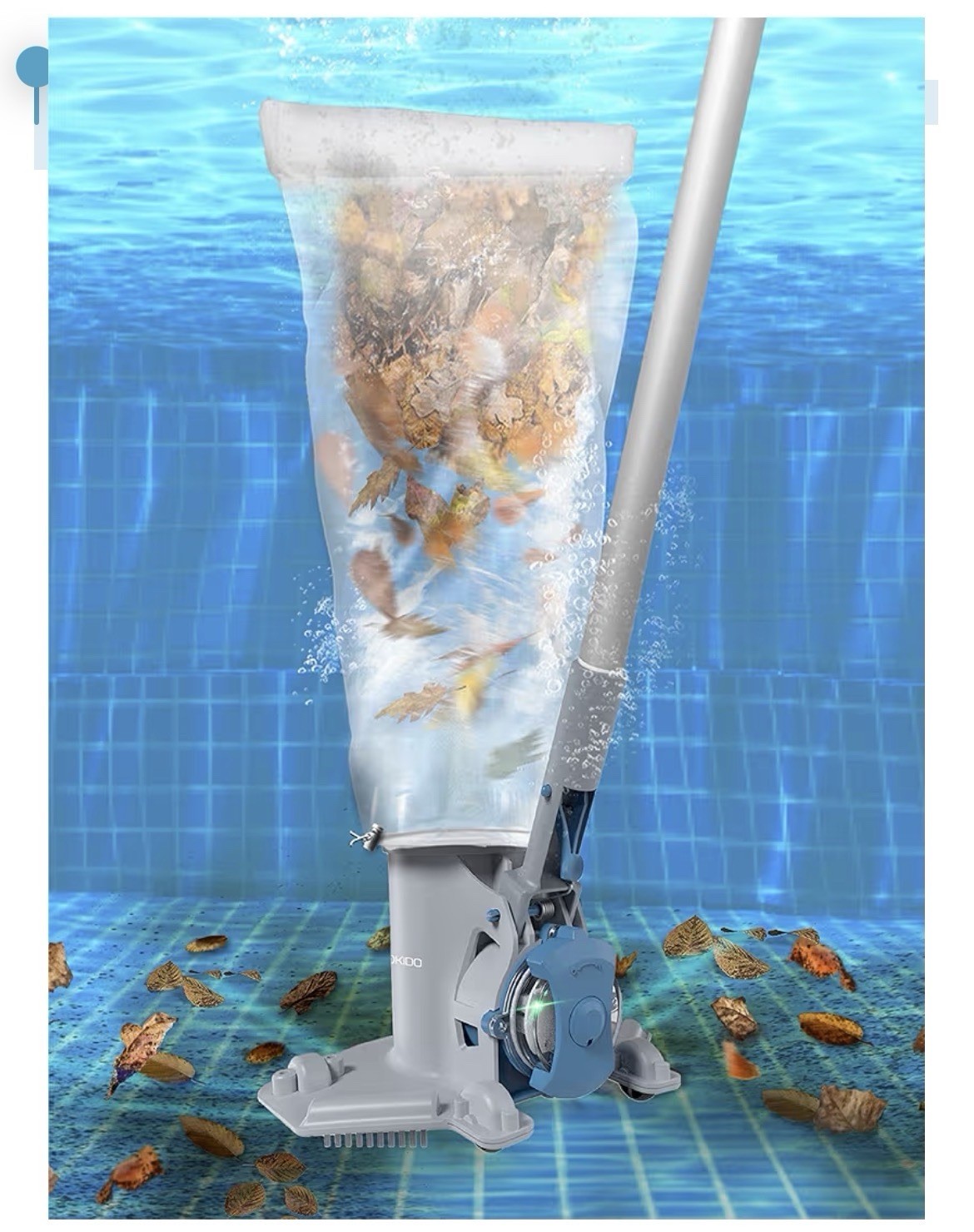 KOKIDO Rechargeable Medium Duty Pool Leaf Vacuum Cleaner, XV410 Medium duty