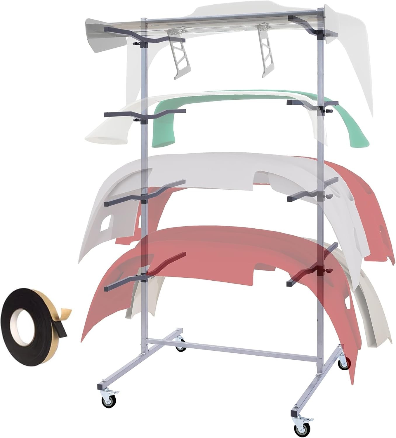 Floor Mobile Bumper Storage Rack,Heavy Duty Double Sided Bumper Storage Rack