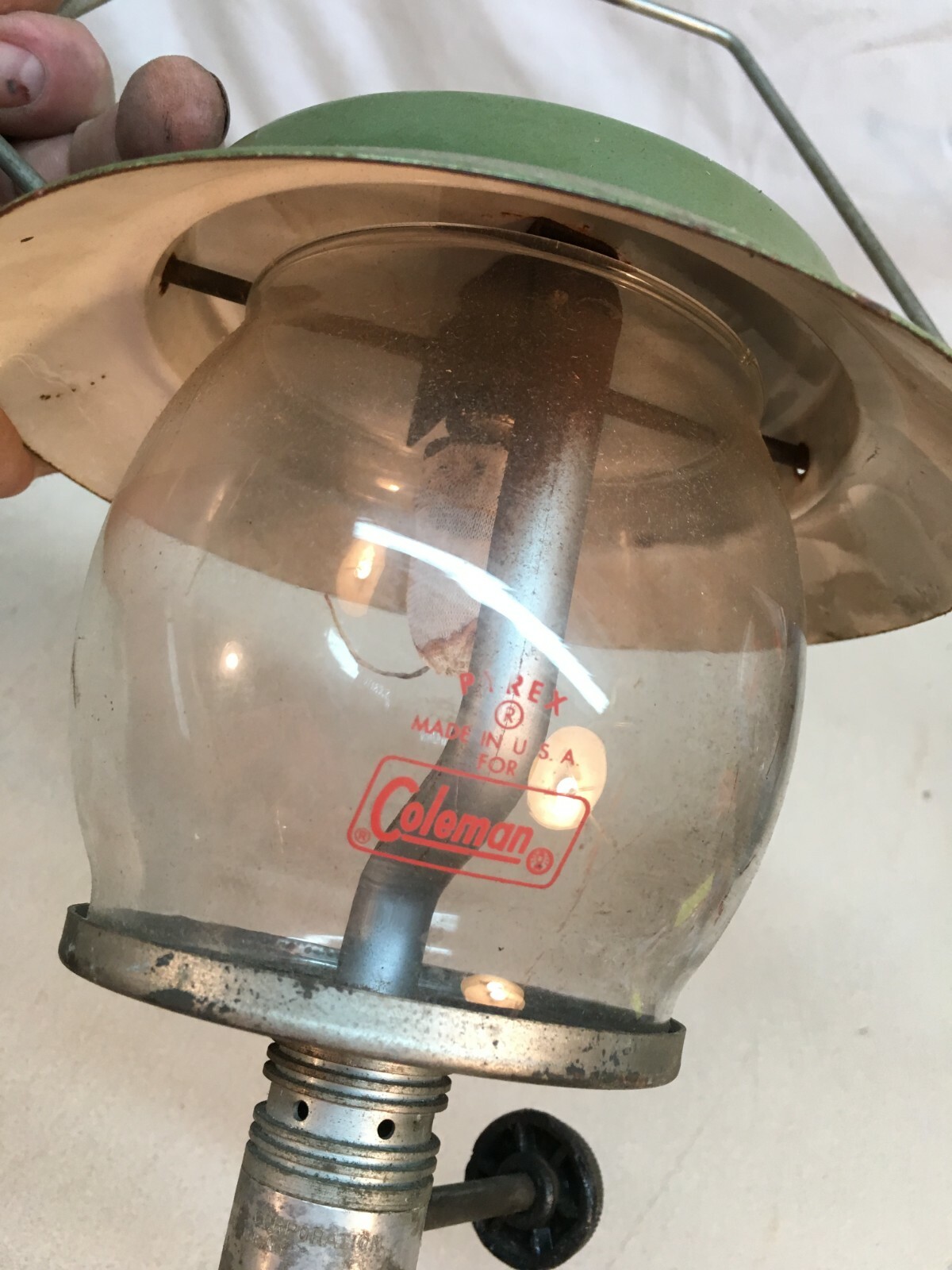 vintage Coleman lantern 4.5in  Glass Shade And Top Parts Repair