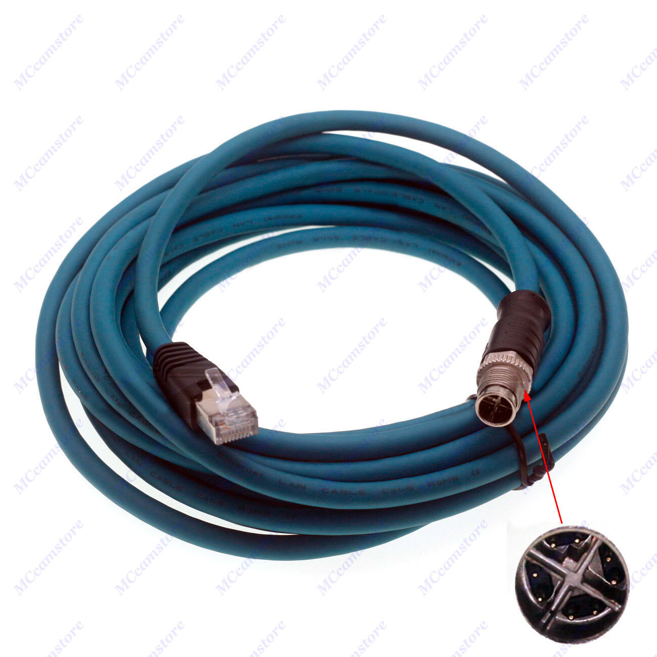 Ethernet Cable RJ45 to X Coded M12 X Coded 8 Pin Male Shielded Cable for Cognex