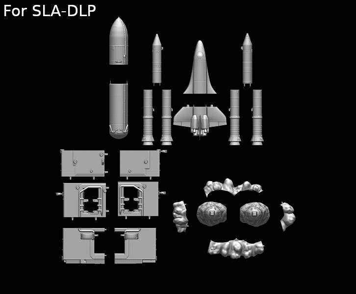 Space Shuttle FILE STL for all 3D printer 2 version platform take_off phase lamp