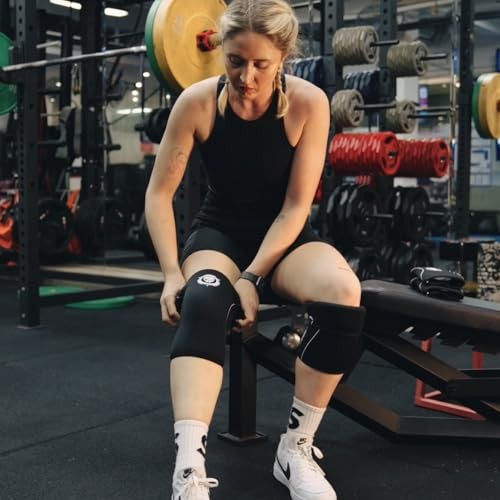 Knee Sleeves (1 Pair), 7mm Compression Knee Braces for Large Black