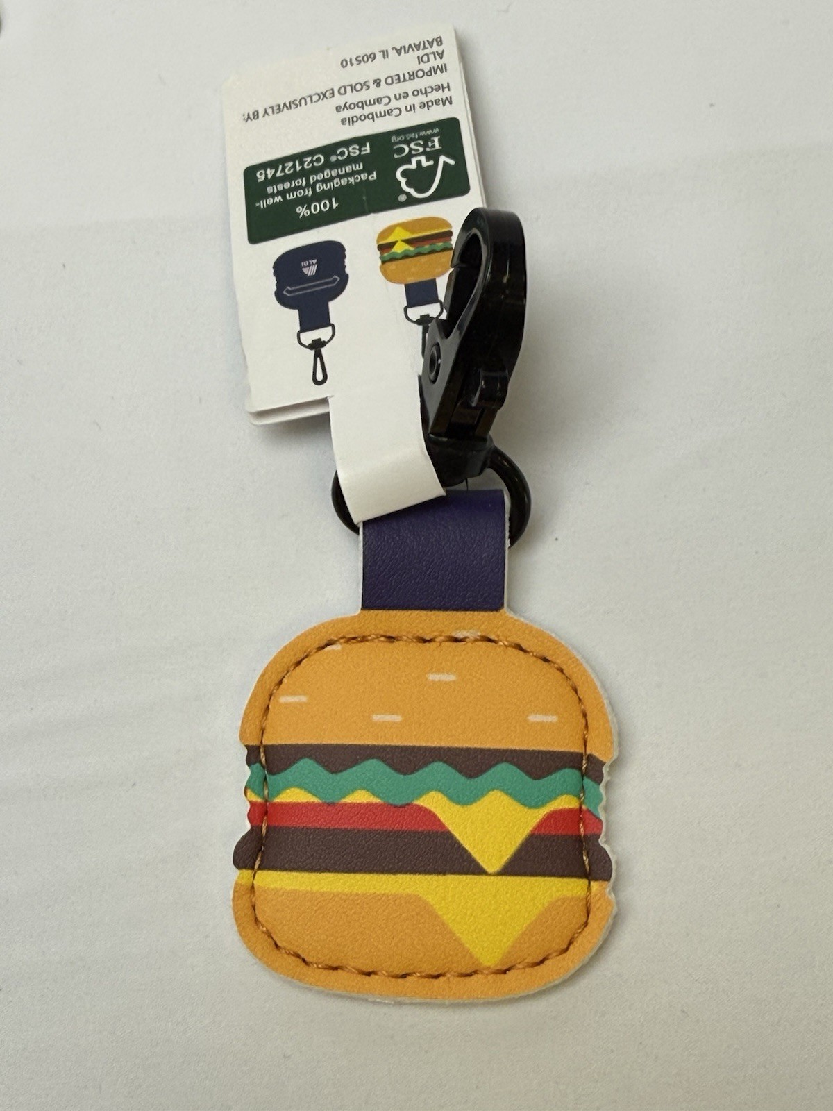 ALDI Gear 2026 Quarter Holder Keeper Keychain Aldi Hamburger Trademark New