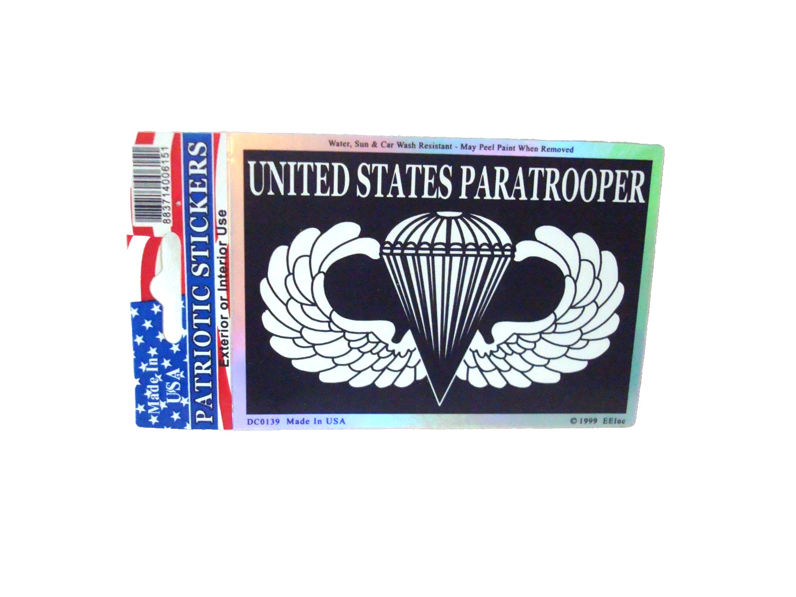 ARMY AIRBORNE PARATROOPER VETERAN  STICKER  4 inches