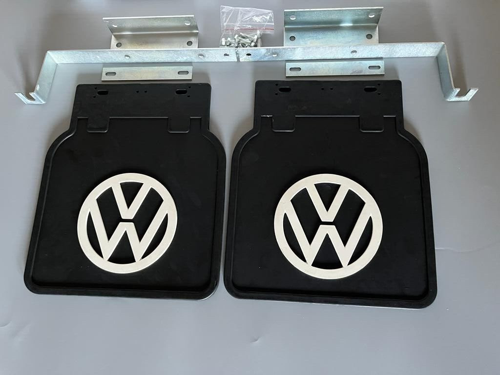 NEW 2 VW Bug Mud Flap with Brackets for 1950-ON FITS ALL BUGS 111821805W PAIR
