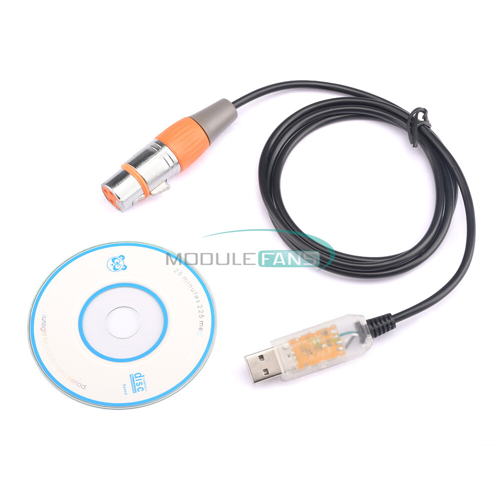 USB to DMX Interface Adapter Cable Stage Light PC DMX512 Controller Dimmer