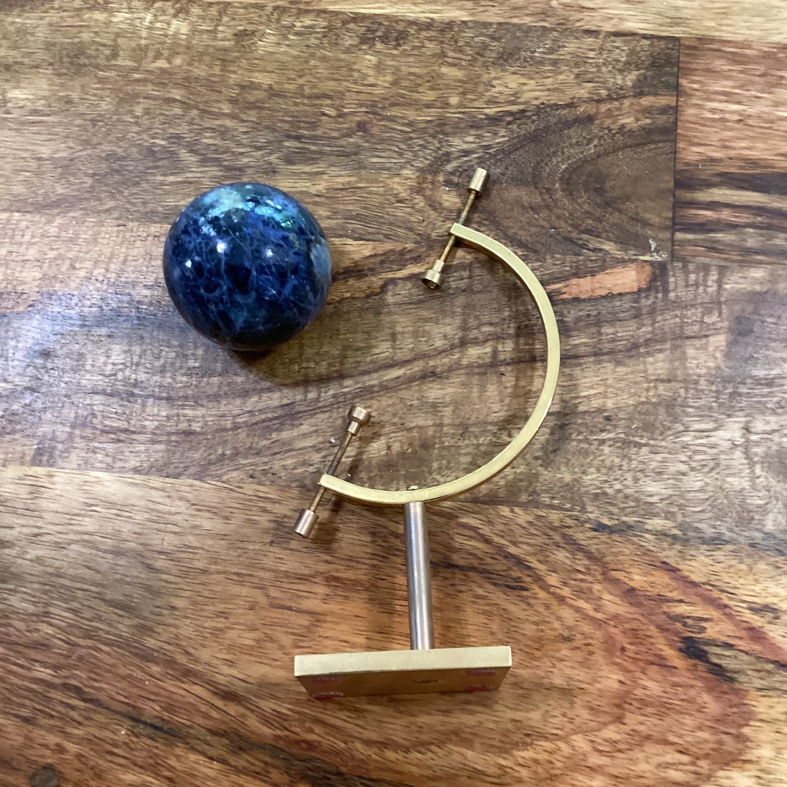 Globe Antique Brass/Marble Sphere Display 2 1/2 Inch Orb