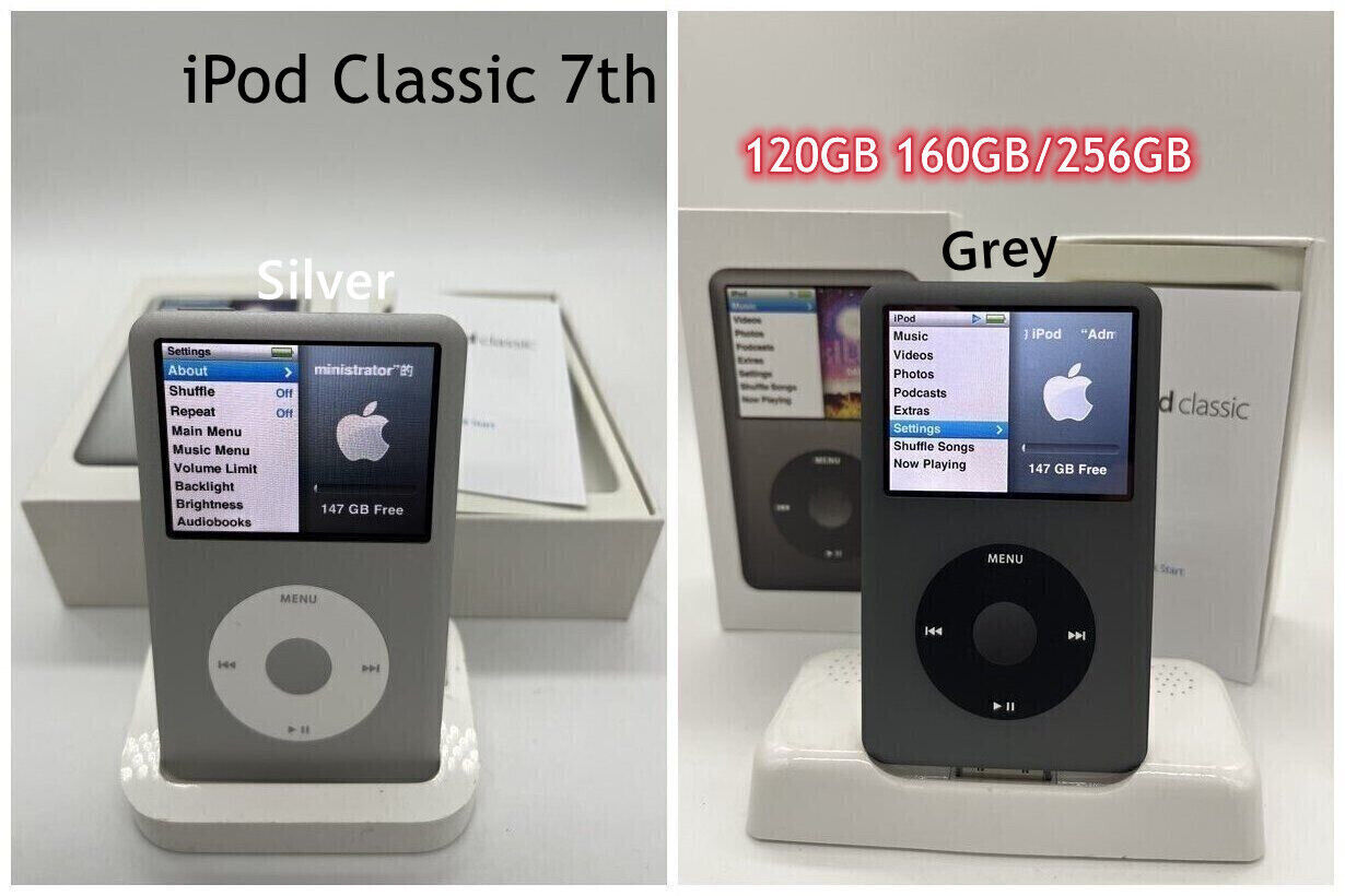 "NEW"Sealed Apple iPod Classic 7th Generation 80/120/160/256/512GB(Silver/Black)