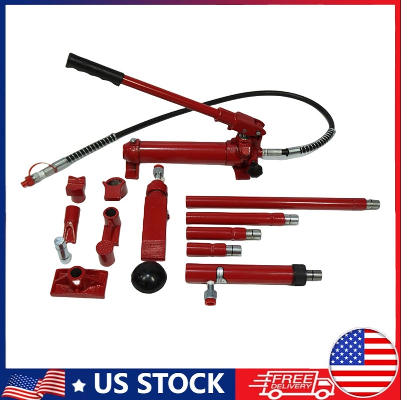 20,000 lbs 10 Ton Porta Power Kit Capacity Portable Hydraulic Jack Hydraulic Ram
