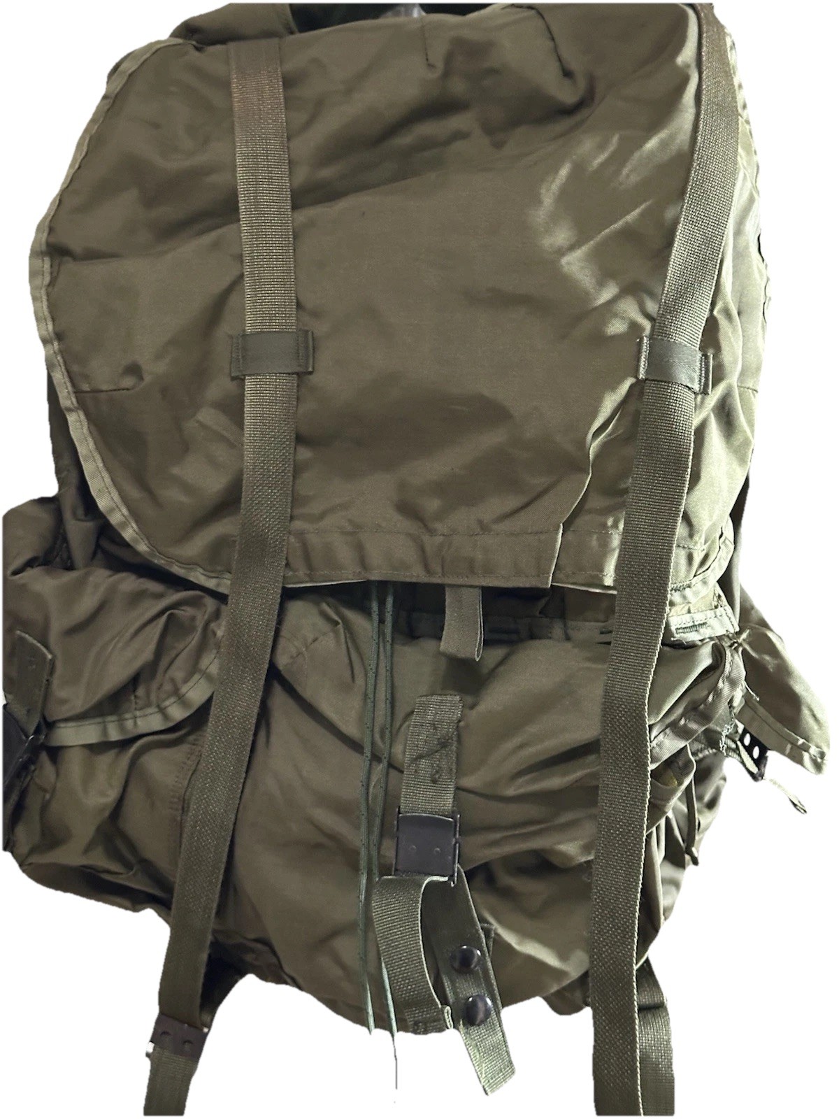 Vintage US Army Military Green Nylon Field Pack Backpack