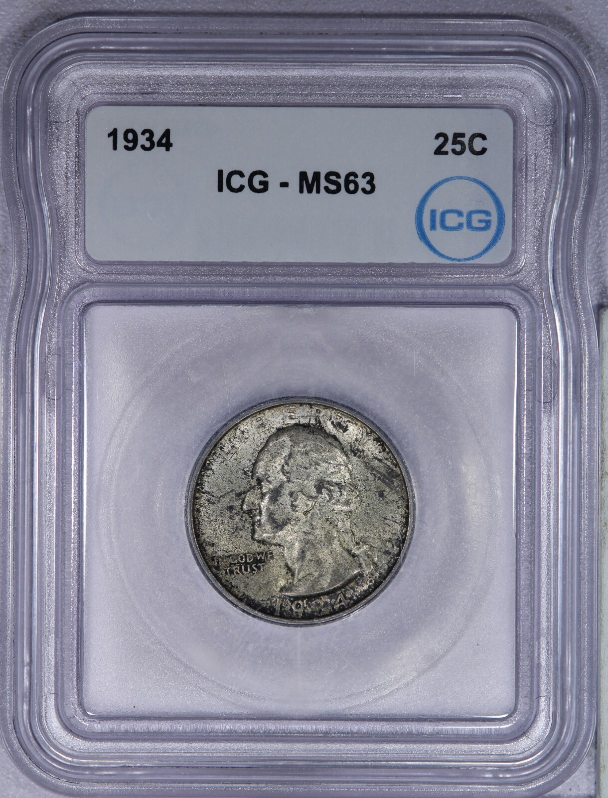 1934 Washington Quarter ICG MS63