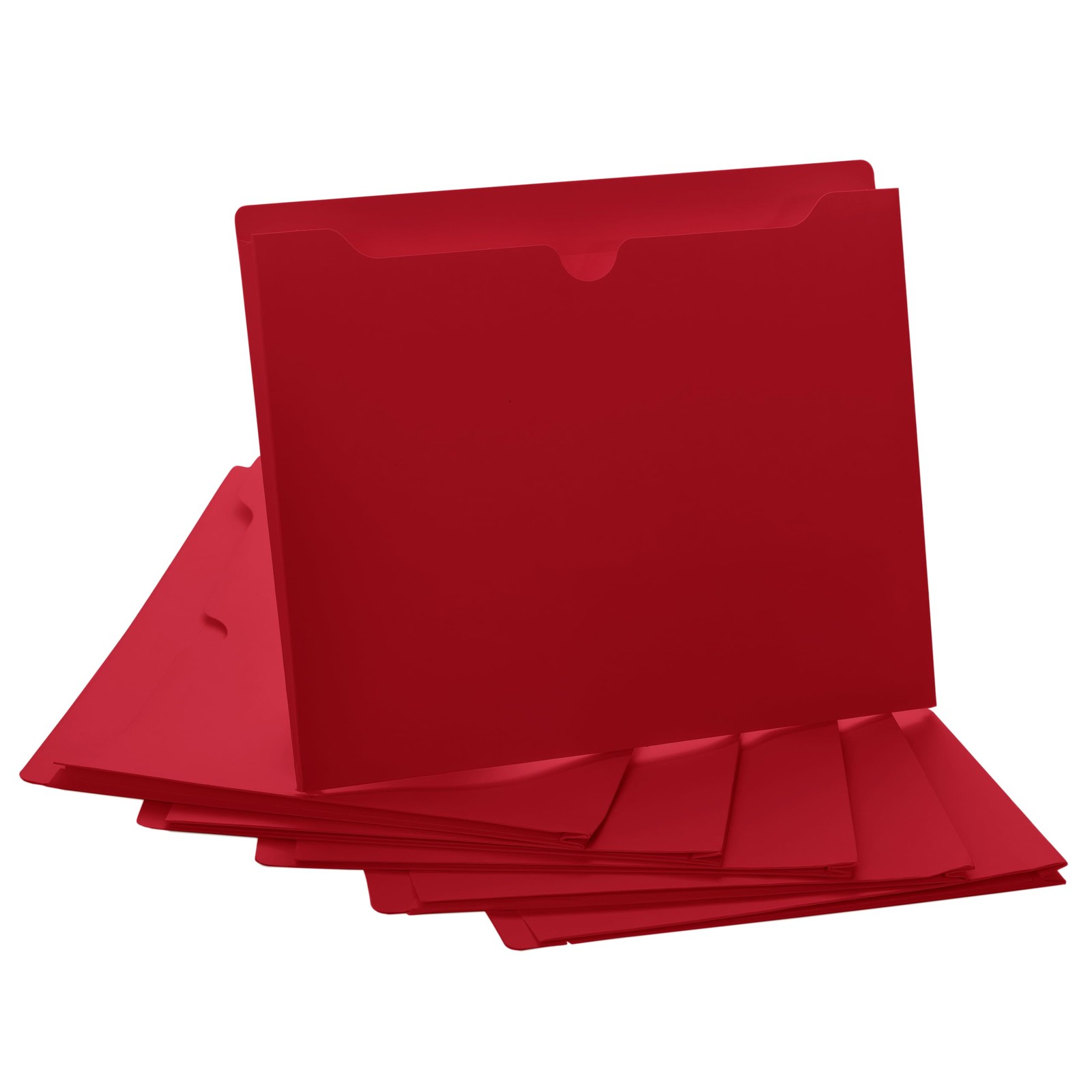 Red File Jacket 1 Inch Expansion Letter Size Reinforced Tab 6 Pack
