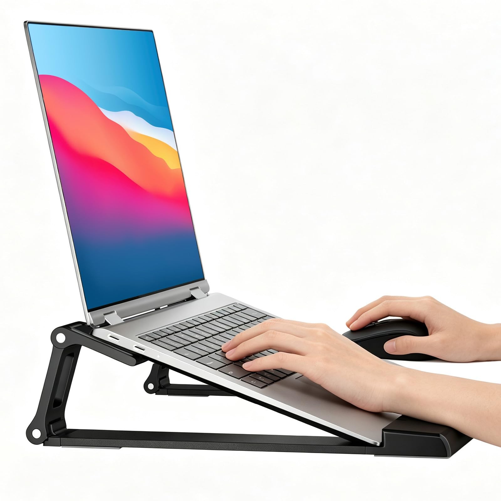 Laptop Stand for Desk ABS+Metal Portable Computer Riser Notebook Holder Print...