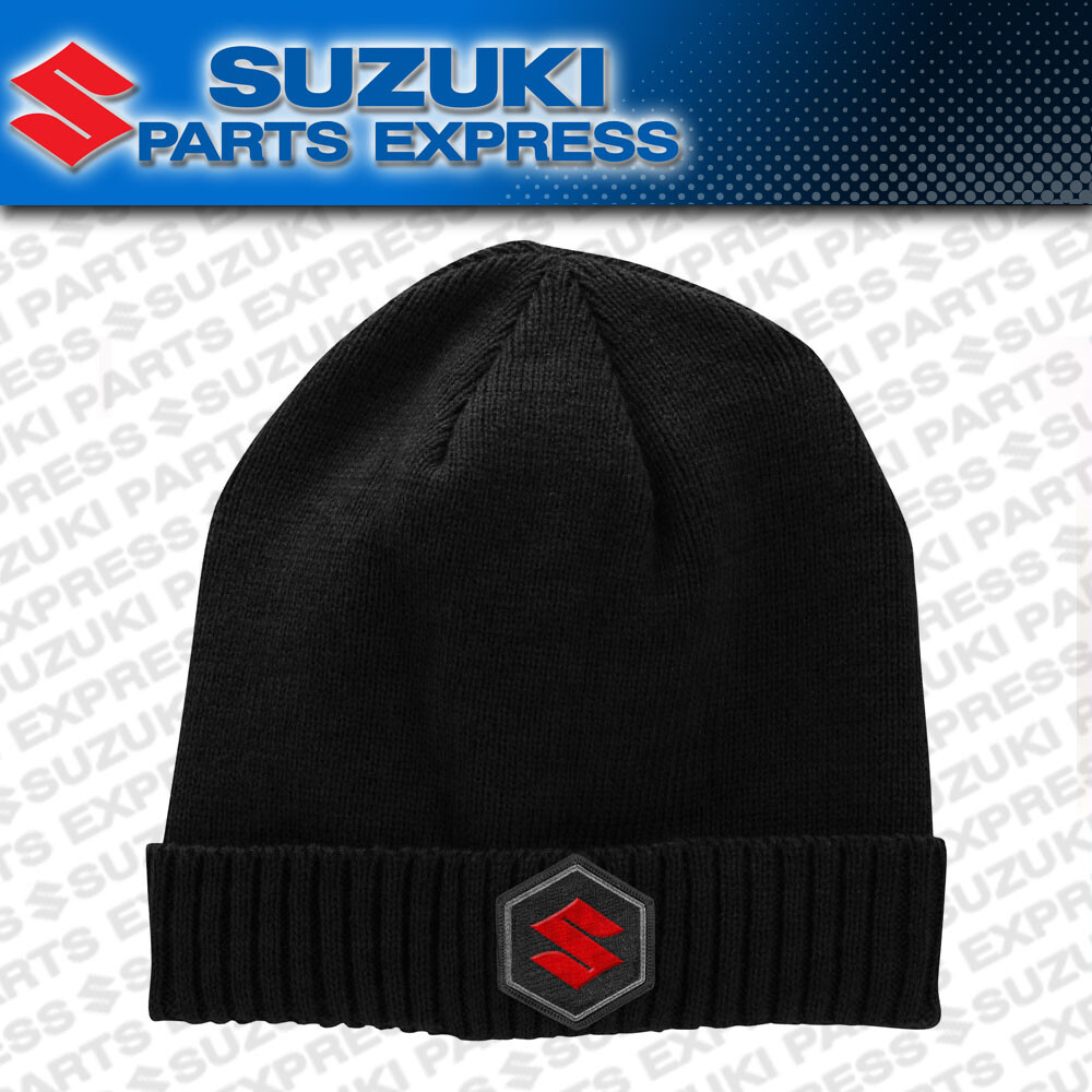 NEW SUZUKI S LINE SUZ BEANIE BLACK 100% ACRYLIC KNIT HAT MX MOTO 990A0-17181