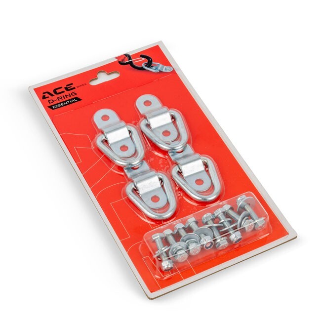 Acebikes D Ring Essential Motorcycle Mounting Point Set for Tie-Down Straps