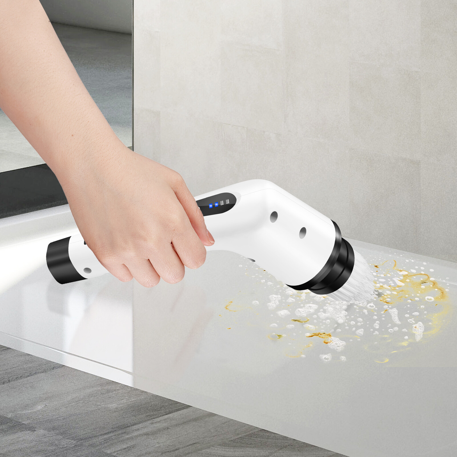 Powerful Spin Scrubber Electric Mop Rechargeable & Cordless For Kitchen,Bath