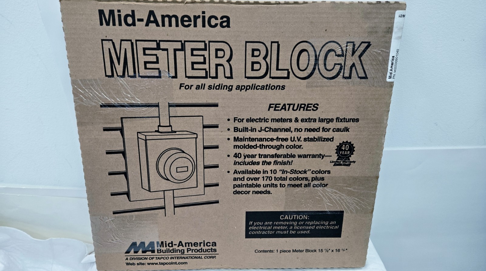 Mid-America Meter Block 15.5 x16.5  Almond #049