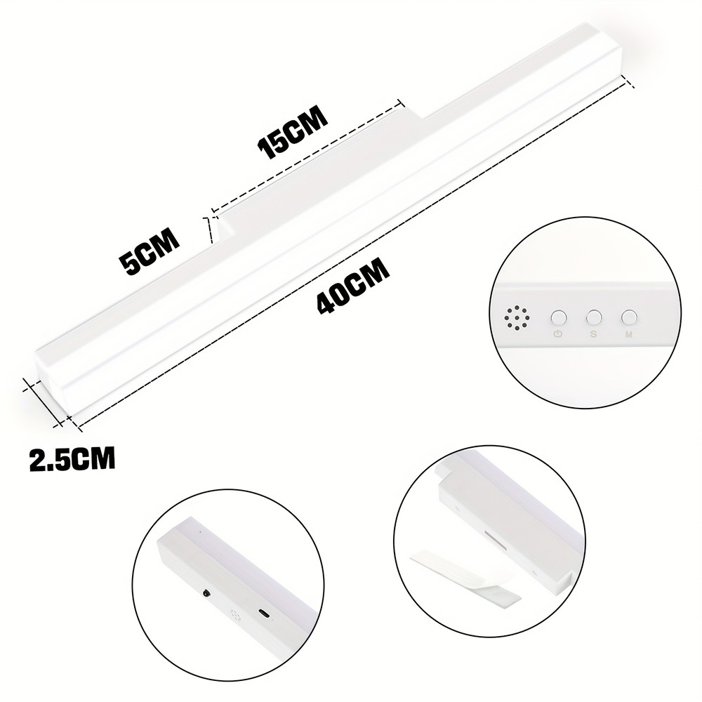 LED Wall Light Rechargeable Magnetic Remote Control Sconce Light, 3 Color Modes